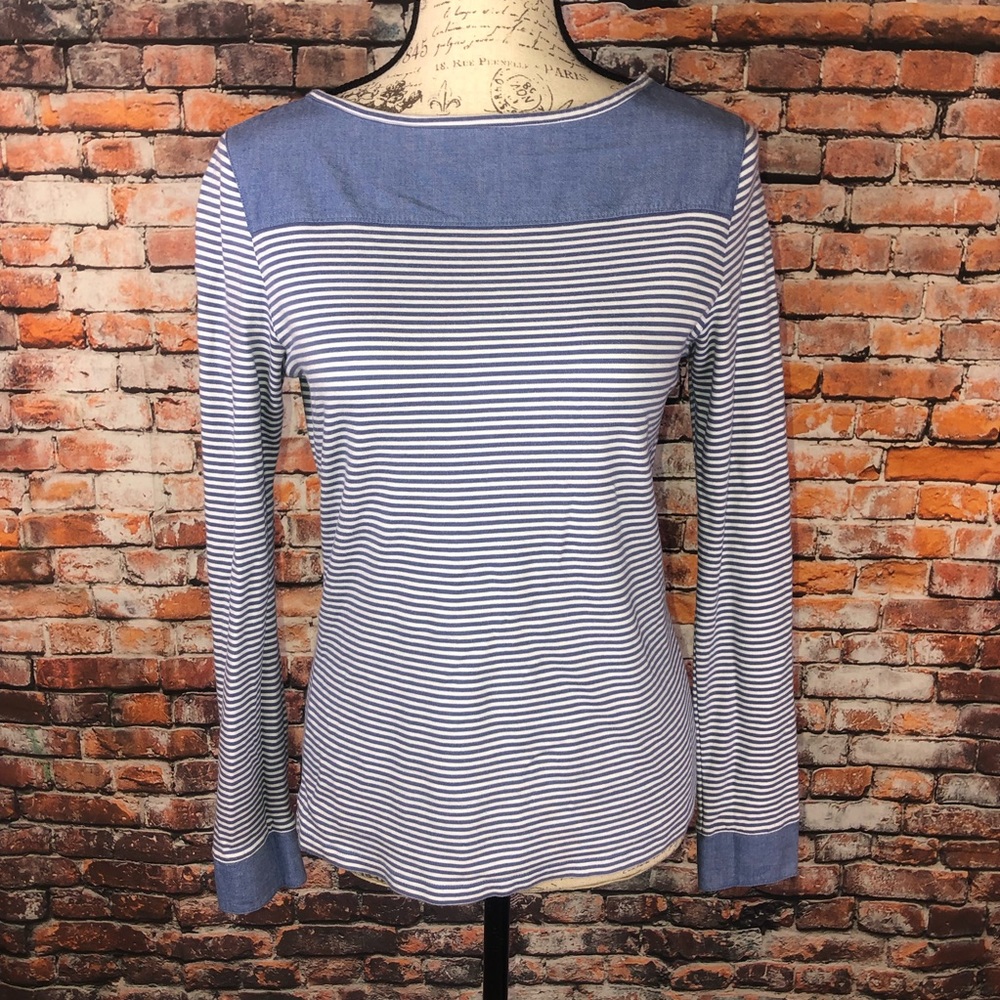 Brooks Brothers blue and white striped long sleeve